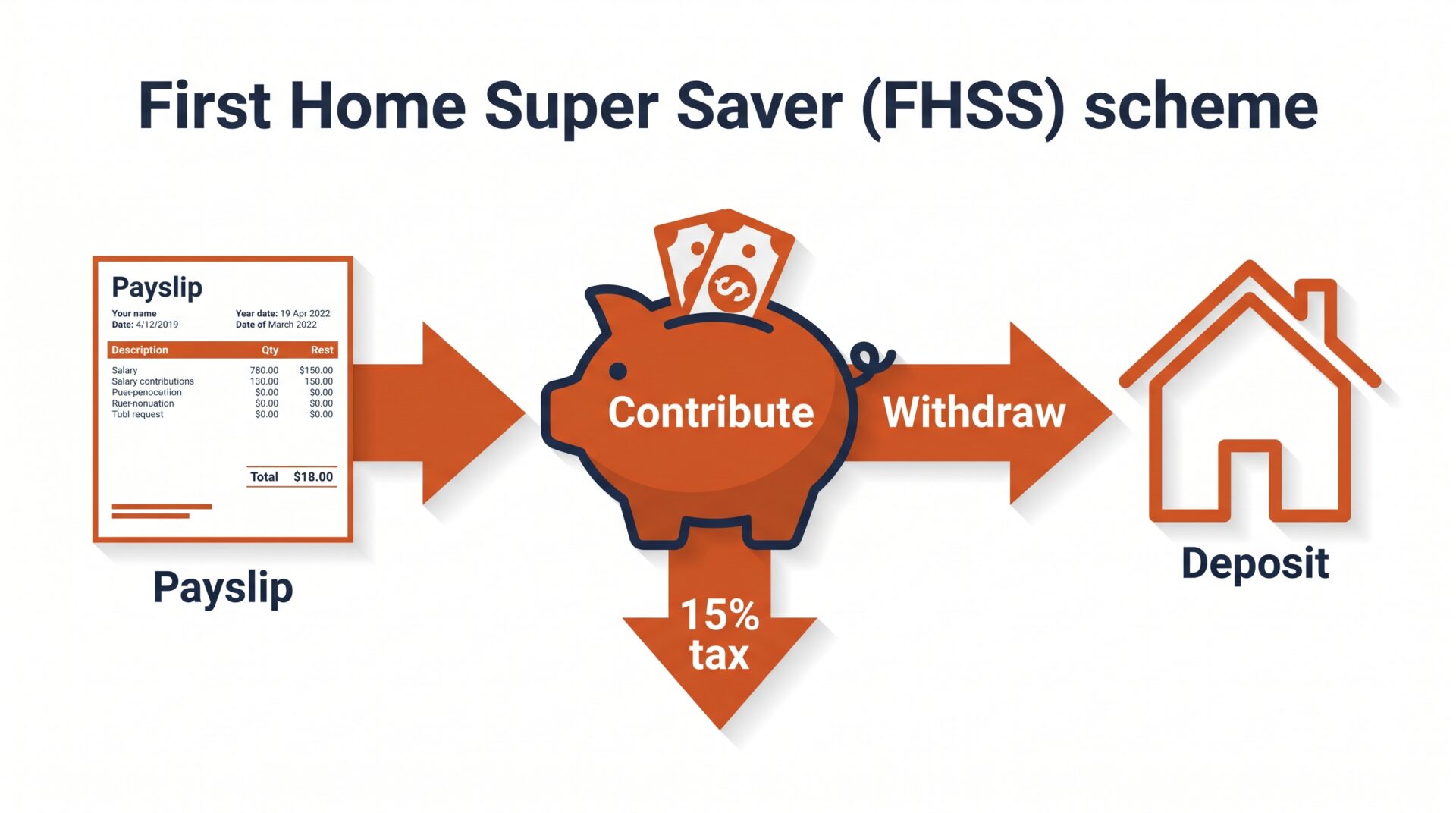 First Home Super Saver Scheme contribution flow diagram showing deposit savings pathway