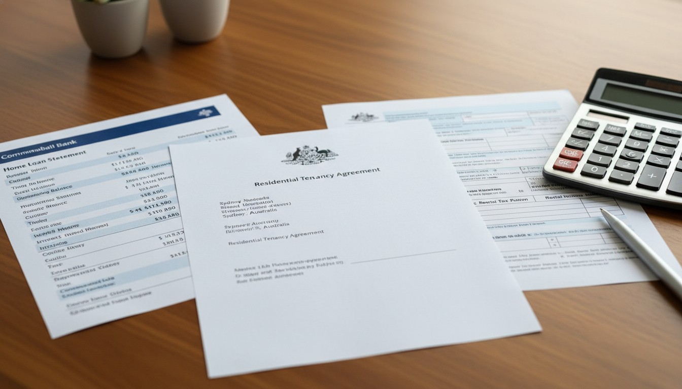Investment property loan documents and tax return on a desk illustrating redraw tax implications for investors