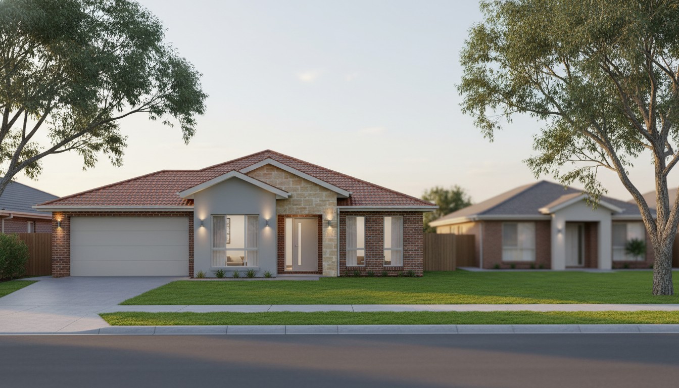 Modern Australian suburban home with a smaller secondary residence in soft background illustrating buying a second home with equity