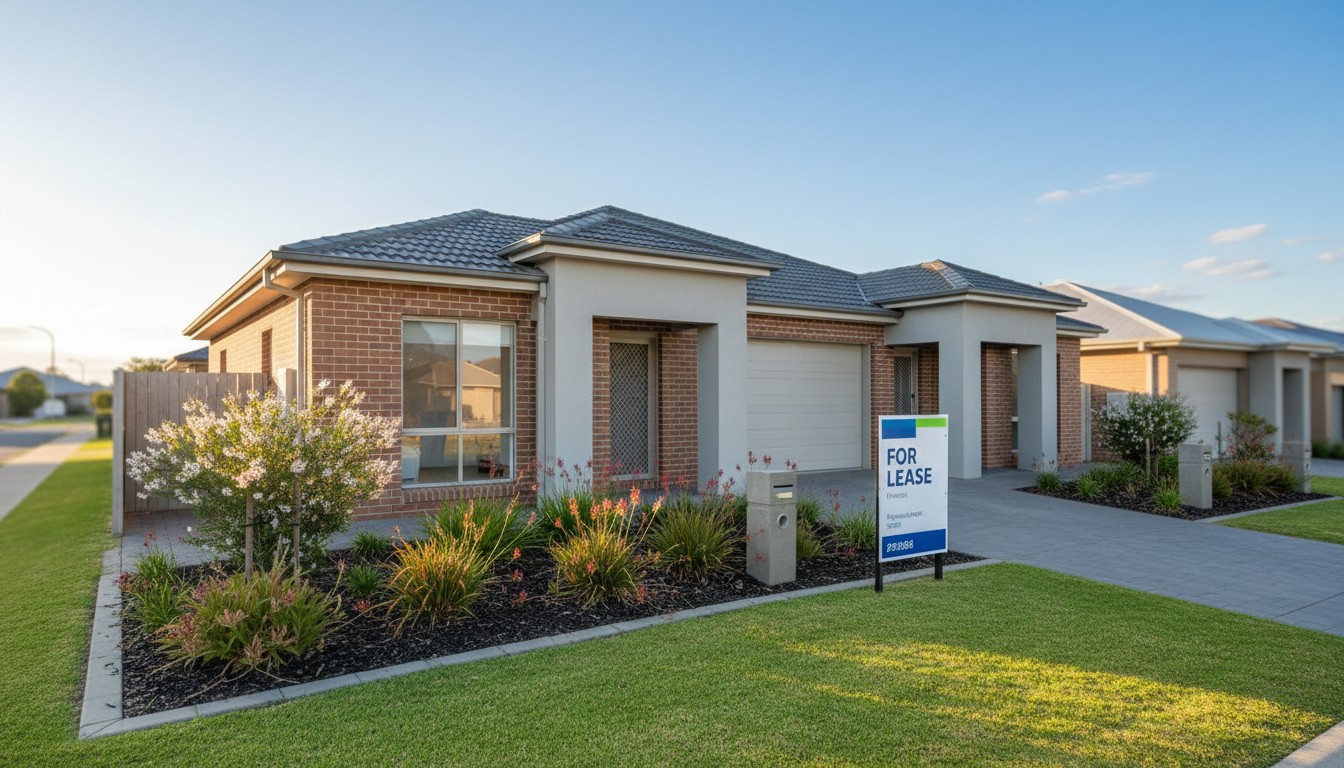 Modern Australian residential investment property with for-lease sign, suitable for purchase through an SMSF property loan