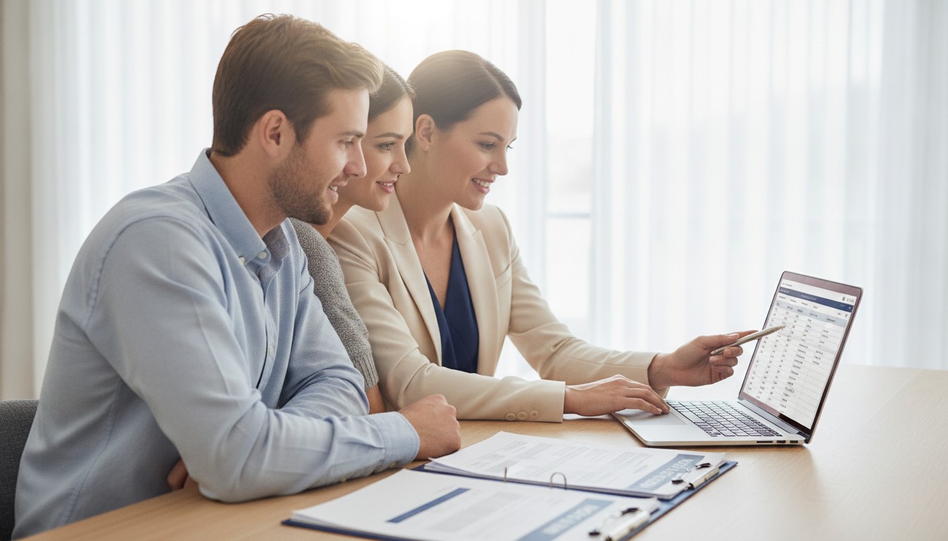 Penrith mortgage broker comparing home loan options with a first home buyer couple